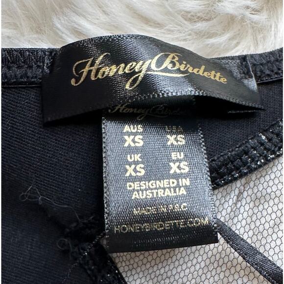 Honey Birdette ELLA🖤 Faux Leather Shine FULL 3 Piece Set 32DDD Bra, S, XS Thong - Picture 11 of 11